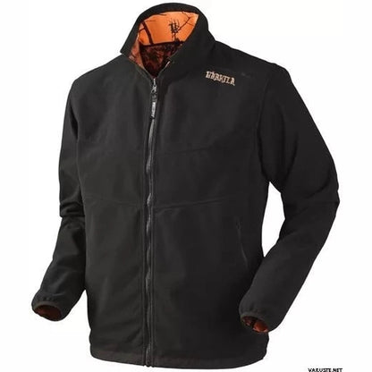 Harkila Grizzly Schwarz / Mossy Oak Blaze Wendbare GORE® Windstopper Fleecejacke.