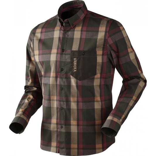 Harkila Hemd - Amlet Farbe Burgundy Brown Check