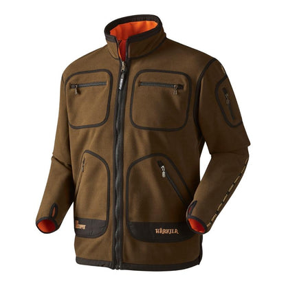 Härkila Kamko Fleecejacke wendbar - Hunting Green/Orange Blaze