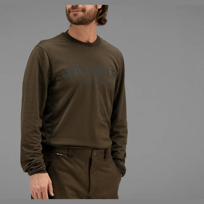 Härkila Mountain Hunter Langarm-T-Shirt, Farbe Hunting Green / Shadow Brown