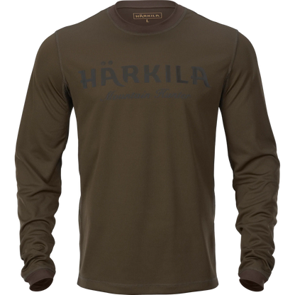 Härkila Mountain Hunter Langarm-T-Shirt, Farbe Hunting Green / Shadow Brown