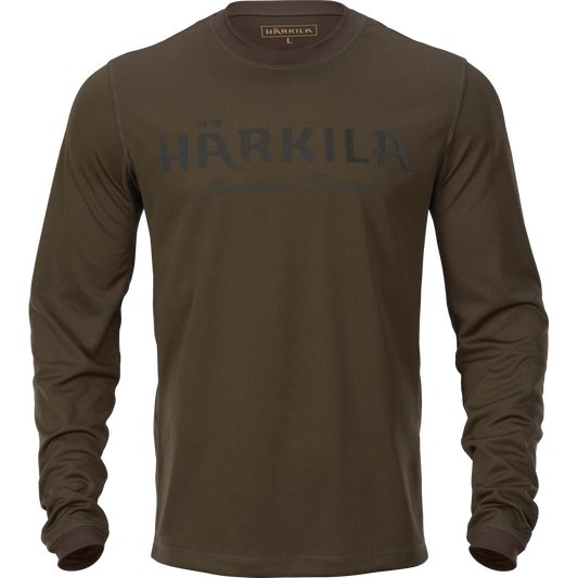 Härkila Mountain Hunter Langarm-T-Shirt, Farbe Hunting Green / Shadow Brown