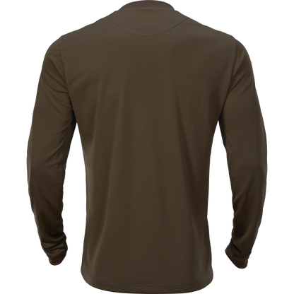 Härkila Mountain Hunter Langarm-T-Shirt, Farbe Hunting Green / Shadow Brown