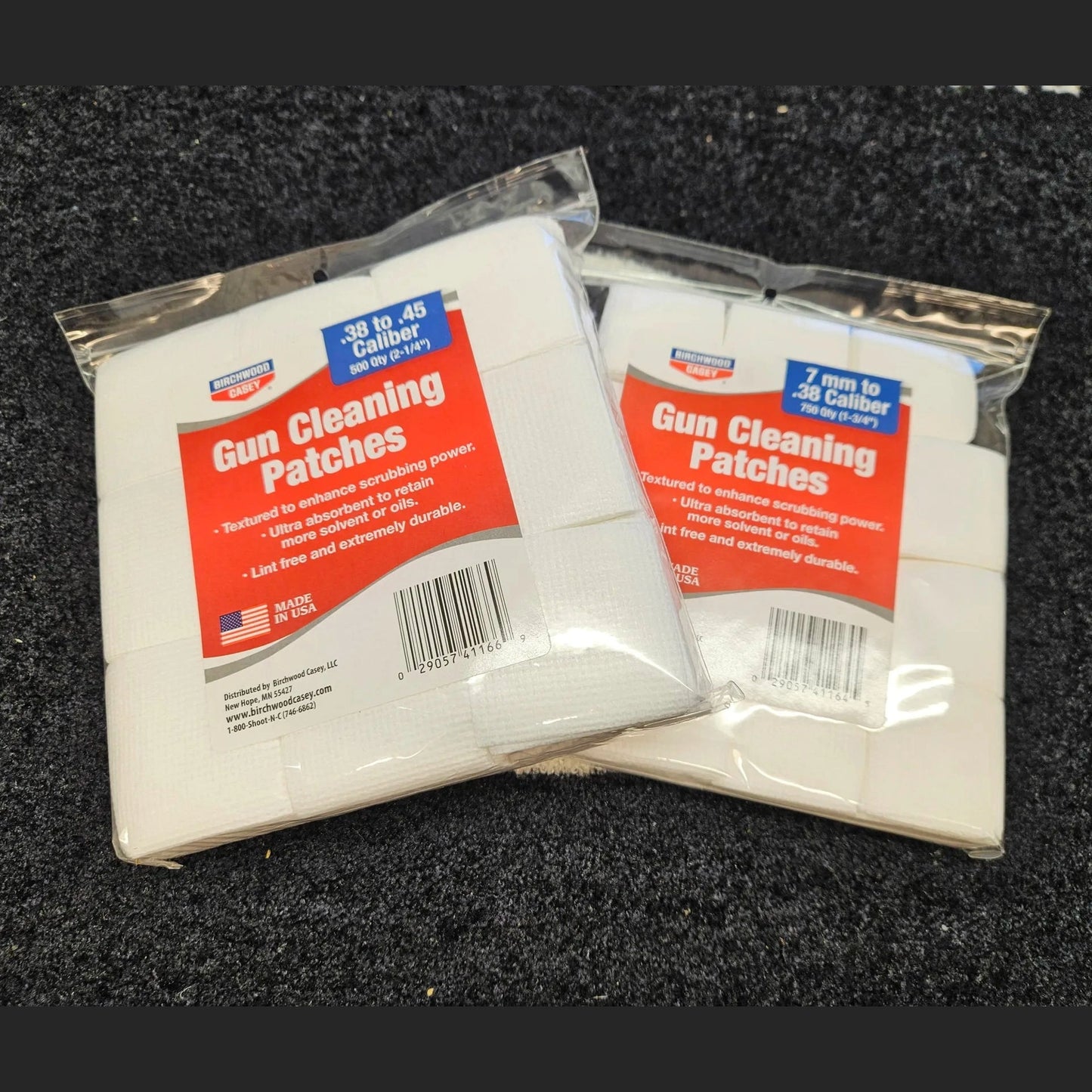 Birchwood Casey Reinigungs-Patches Kal. .38 - .45Cal 500 Qty (2 1/4") / 7mm to .38 750 Qty (1-3/4")