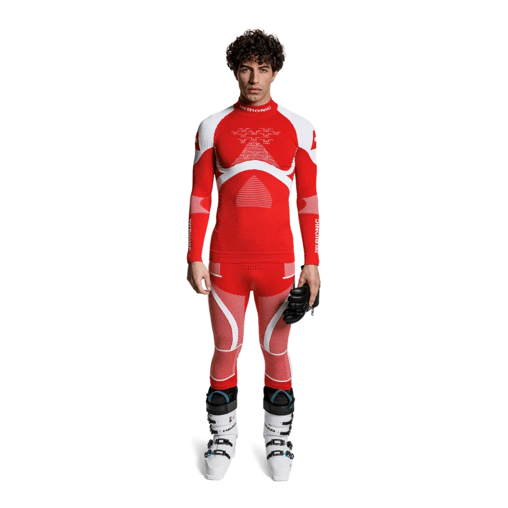 X-Bionic ENERGY ACCUMULATOR® 4.0 Unisex Unterhemd und Hose im Set SWITZERLAND, Farbe Rot/Weiss