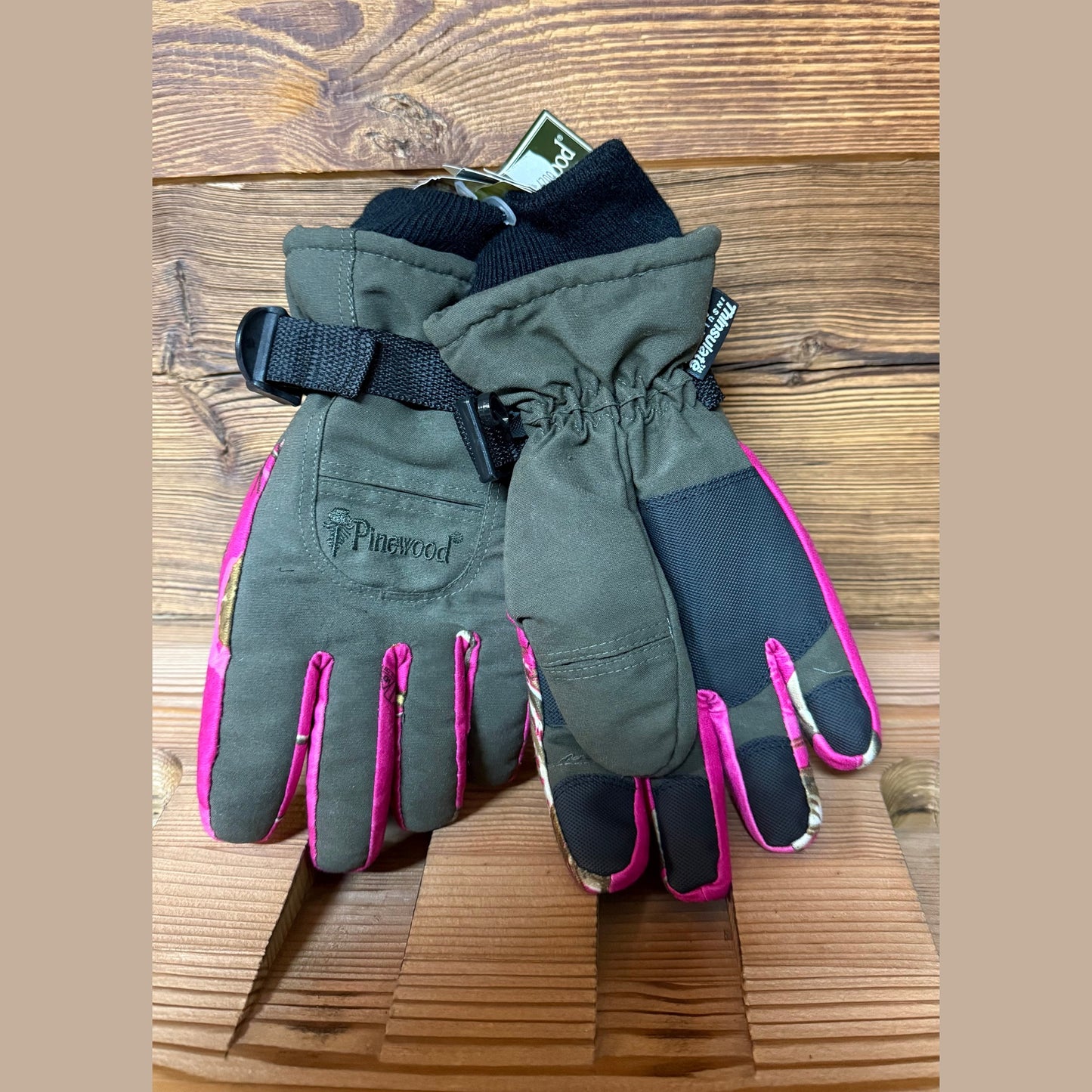 Pinewood Damen Winterhandschuh mit Membrane Grün/Pink