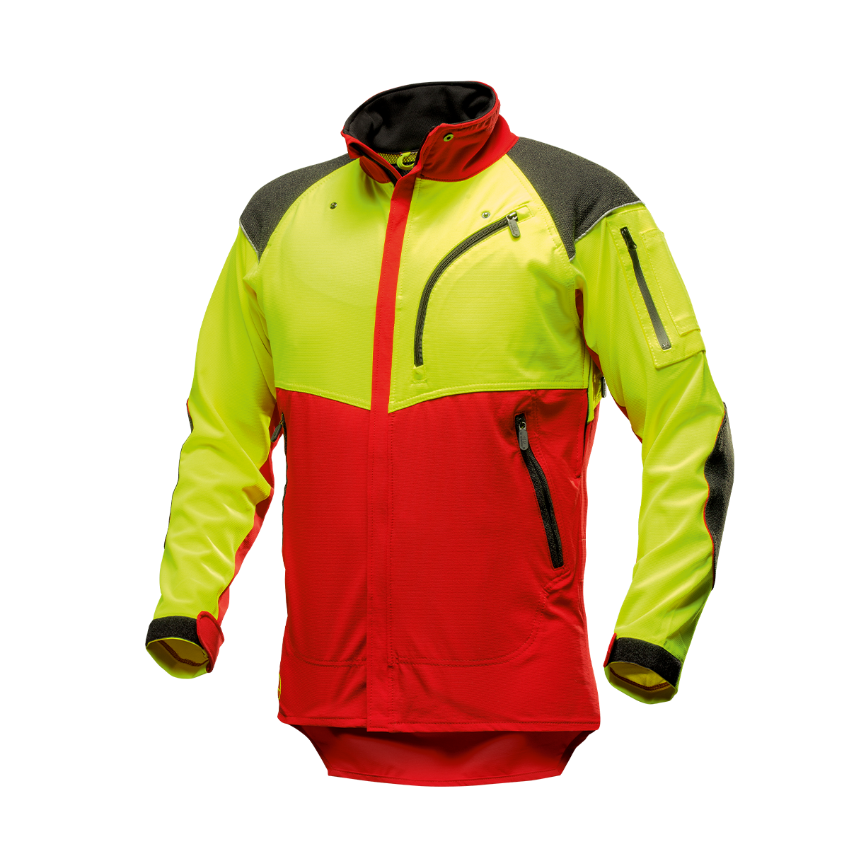 AX-MEN Forstjacke, rot/gelb
