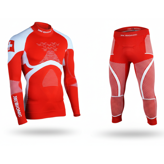 X-Bionic ENERGY ACCUMULATOR® 4.0 Unisex Unterhemd und Hose im Set SWITZERLAND, Farbe Rot/Weiss