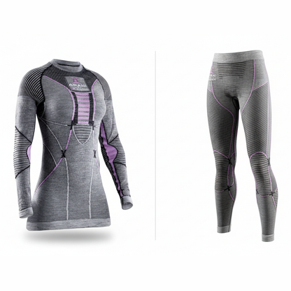 X-Bionic APANI 4.0 Merino Hose und Shirt im Set Frauen, Farbe Black/Grey/Pink