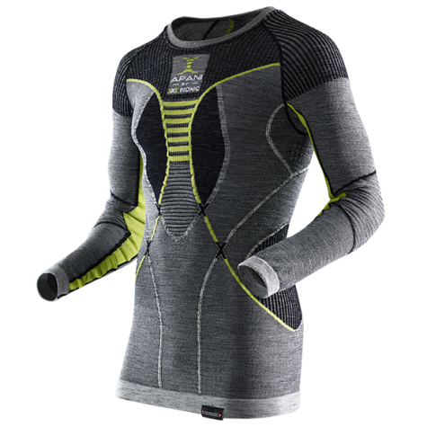 X-Bionic APANI 4.0 Merino Hose und Shirt im Set Herren, Farbe Black/Grey/Gelb