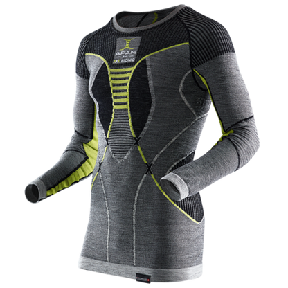 X-Bionic APANI 4.0 Merino Hose und Shirt im Set Herren, Farbe Black/Grey/Gelb