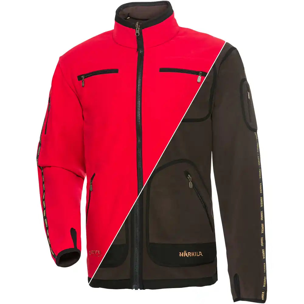 Härkila Kamko Fleecejacke wendbar - Braun / Rot