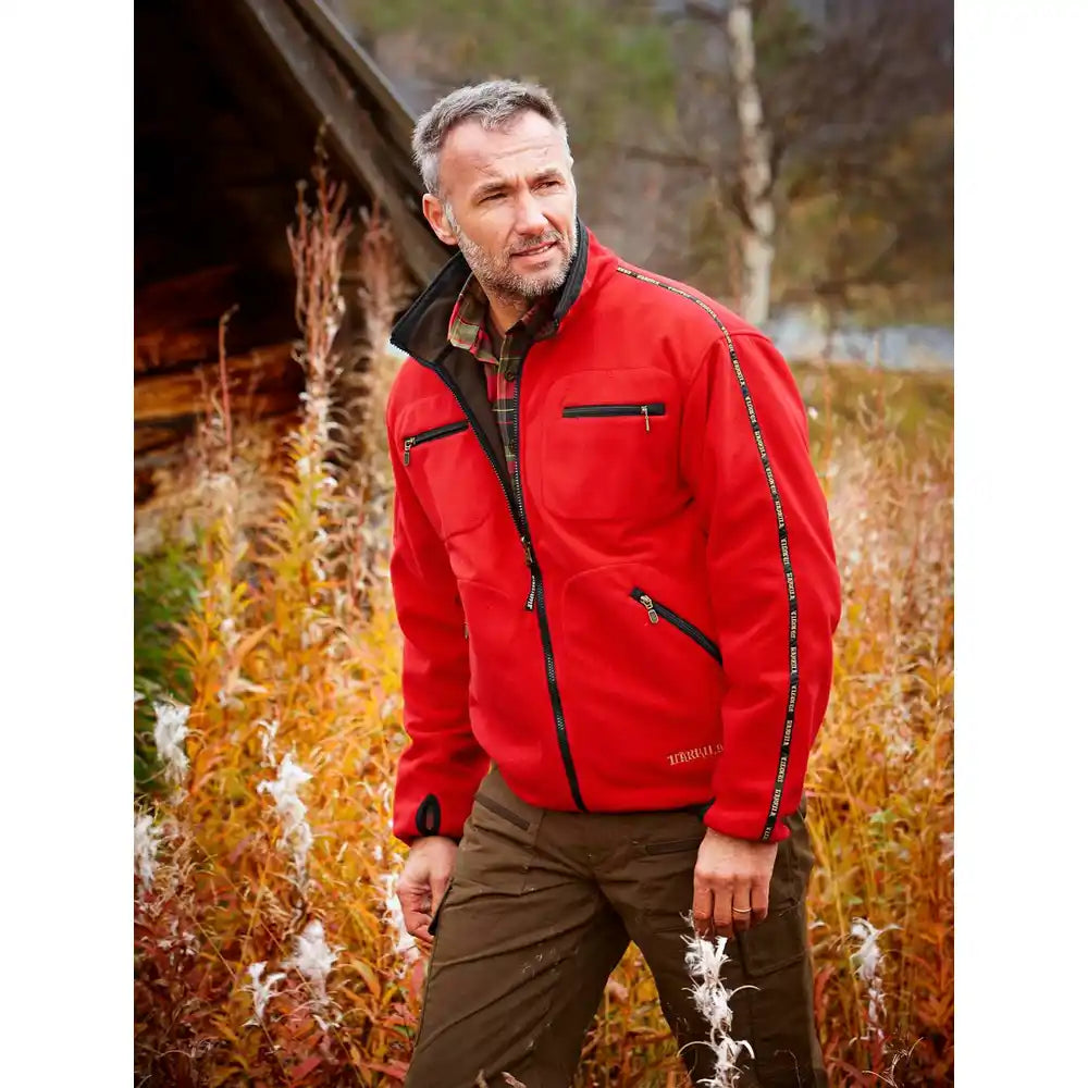 Härkila Kamko Fleecejacke wendbar - Braun / Rot