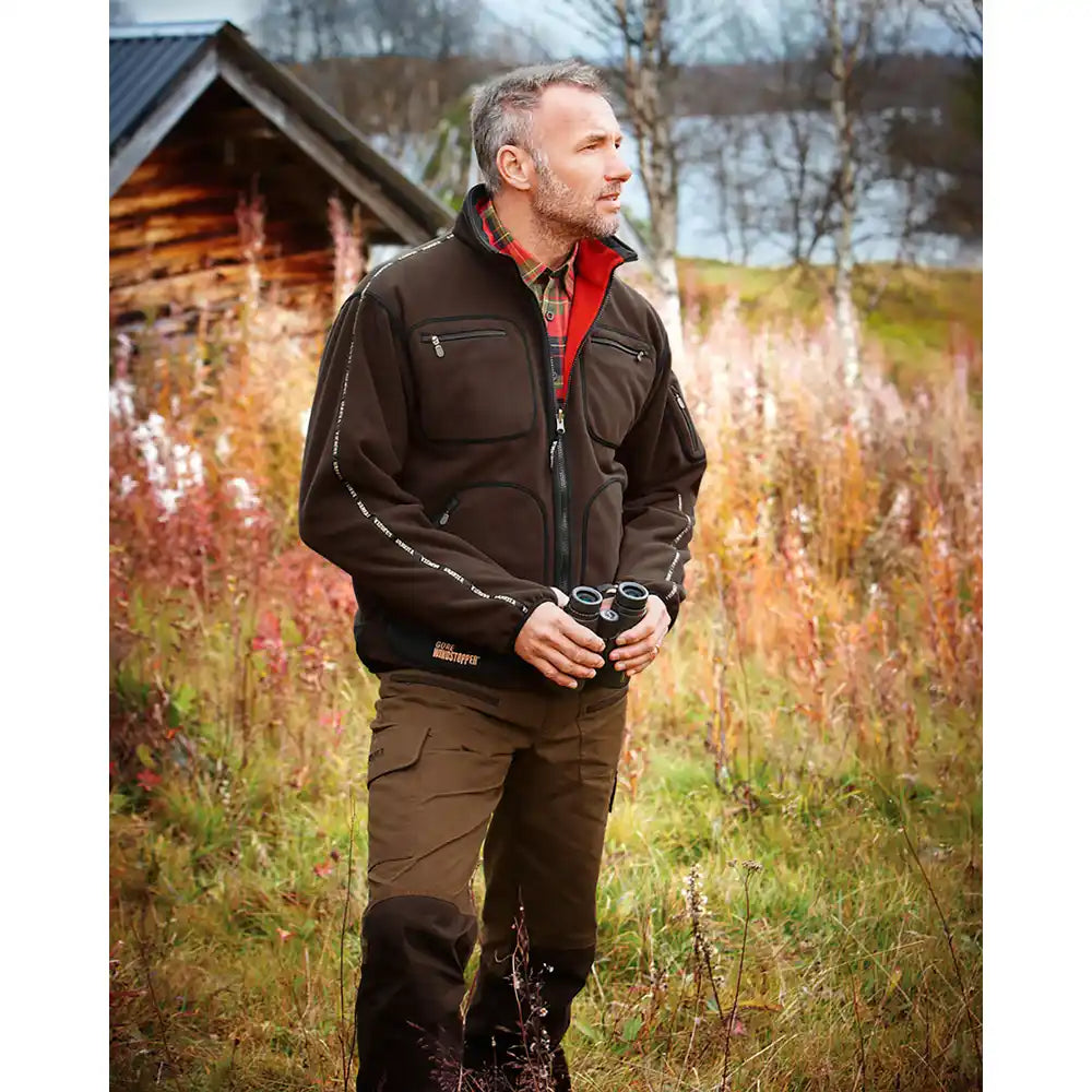 Härkila Kamko Fleecejacke wendbar - Braun / Rot