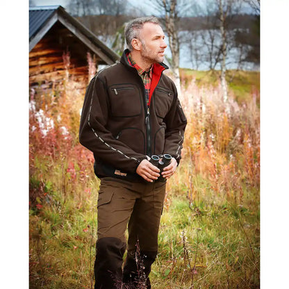 Härkila Kamko Fleecejacke wendbar - Braun / Rot
