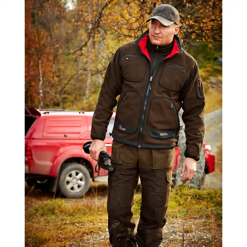 Härkila Kamko Fleecejacke wendbar - Braun / Rot