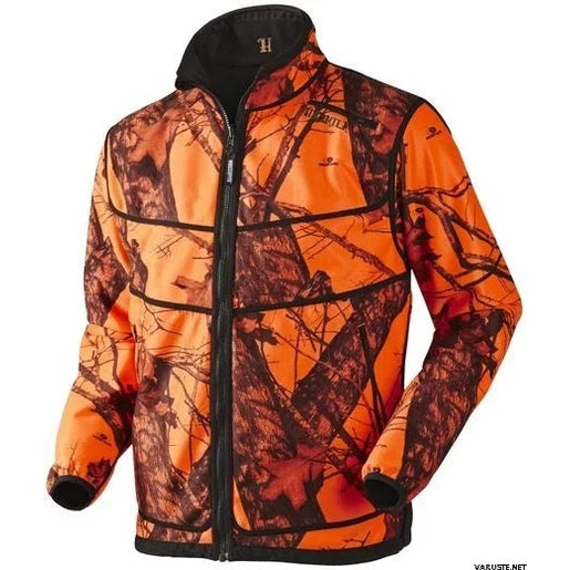 Harkila Grizzly Schwarz / Mossy Oak Blaze Wendbare GORE® Windstopper Fleecejacke.